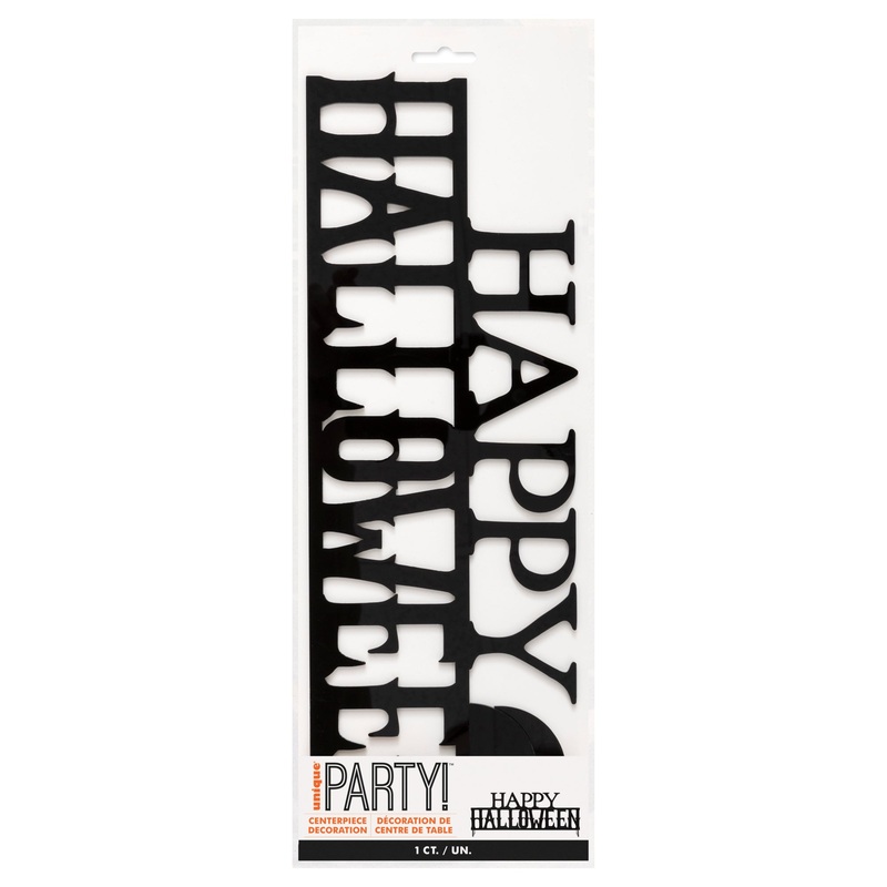Black Happy Halloween Acrylic Centerpiece, 1 Count