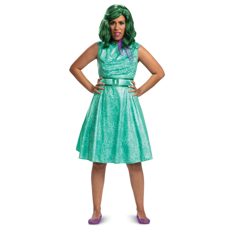 Disgust Costume for Adults, Inside Out 2, Green Dress