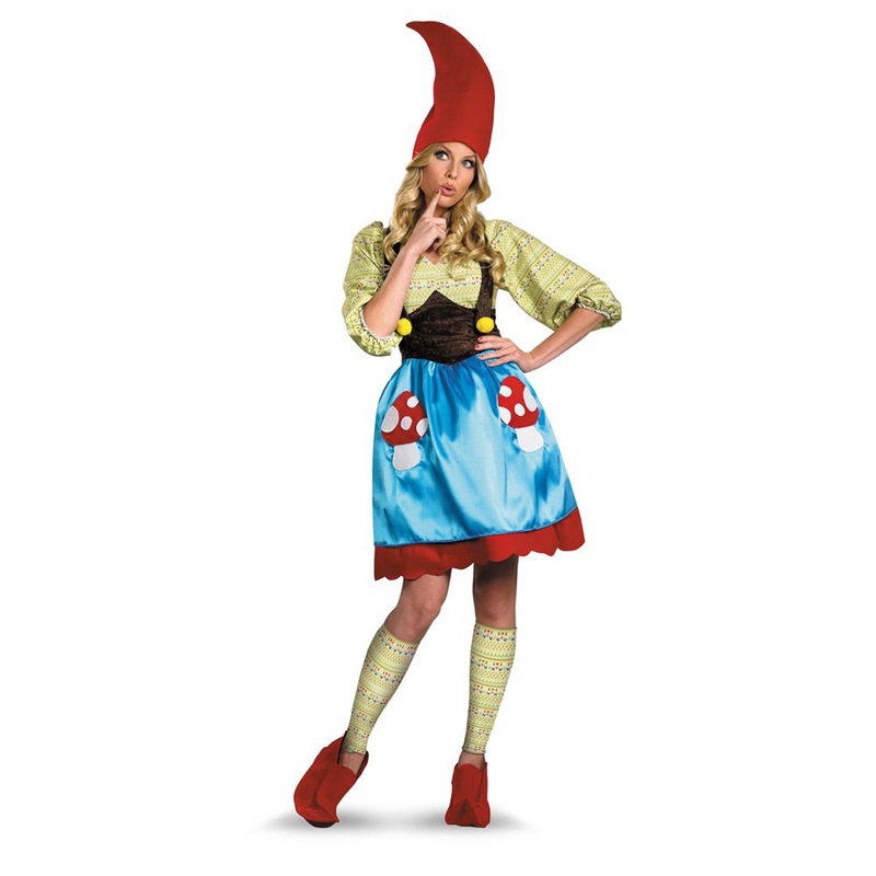 Ms. Gnome Costume for Adults, Blue and Green Dress