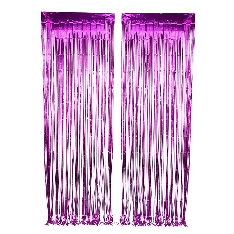 Purple Foil Fringe Curtain, 2 Count