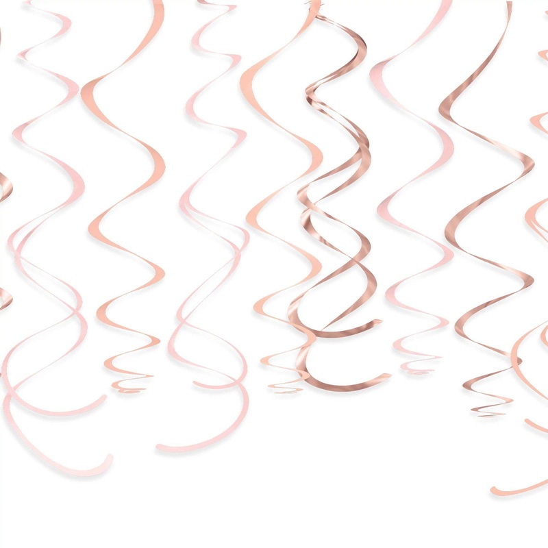 Rose Gold Swirl Decoration Kit, 22 Inches, 12 Count