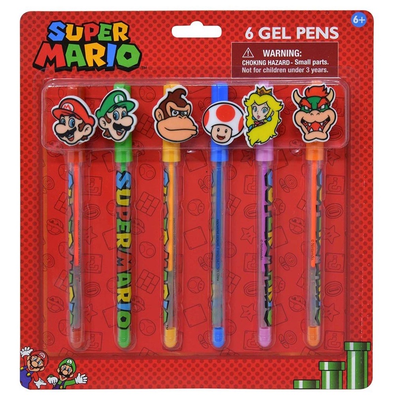 Super Mario Gel Pens, 6 Count