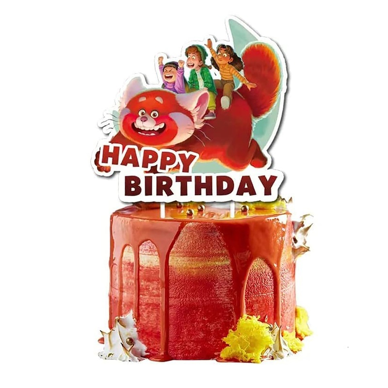 Turning Red Birthday Cake Topper, 6 Inches