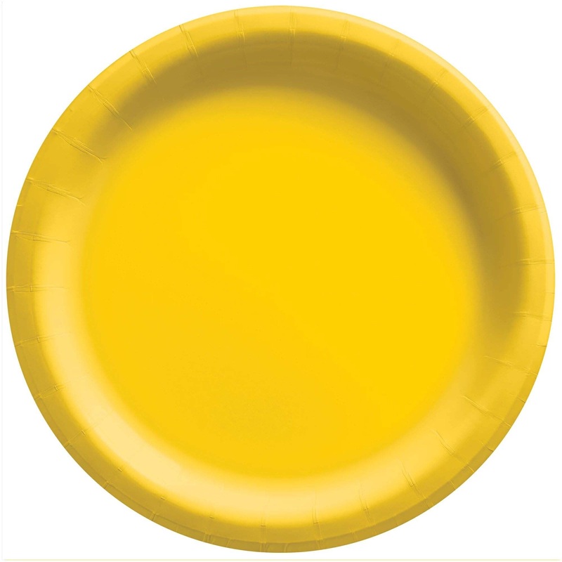 Yellow Sunshine Round Paper Plates, 7 Inches, 20 Count
