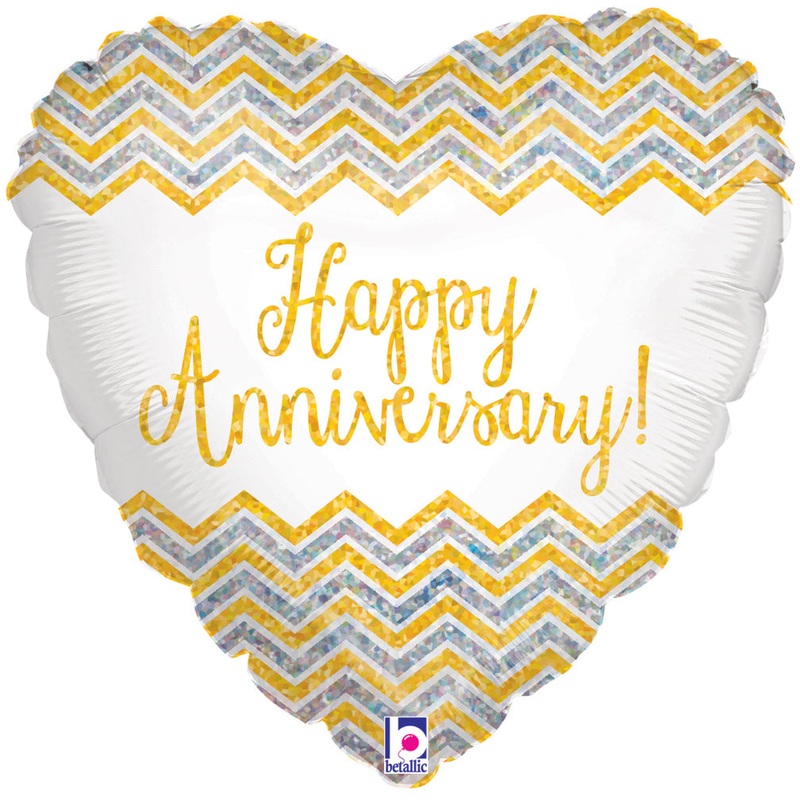 18" FOIL - CHEVRON ANNIVERSARY HOLOGRAPHIC