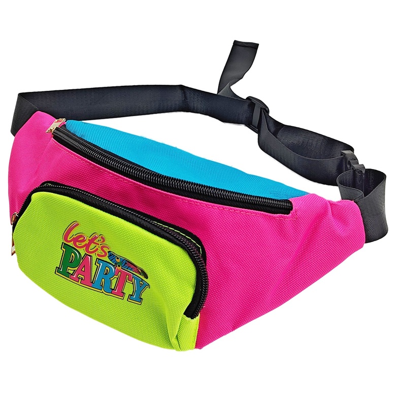 80s Multicolour Neon Fanny Pack for Adults