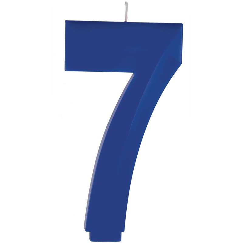 Blue Number 7 Birthday Facet Candle, 1 Count