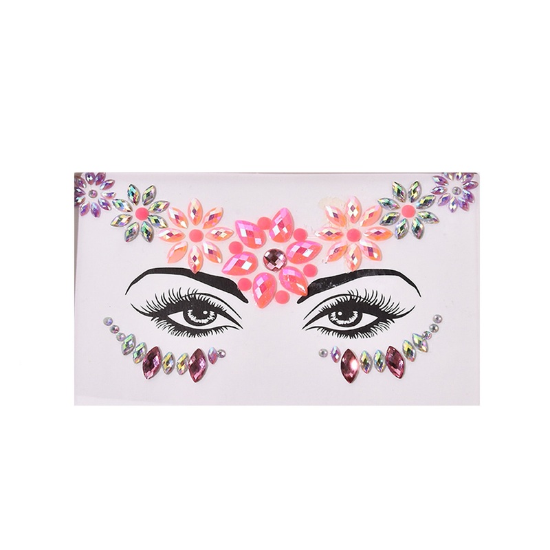 Flowers Face Art Crystal Stickers