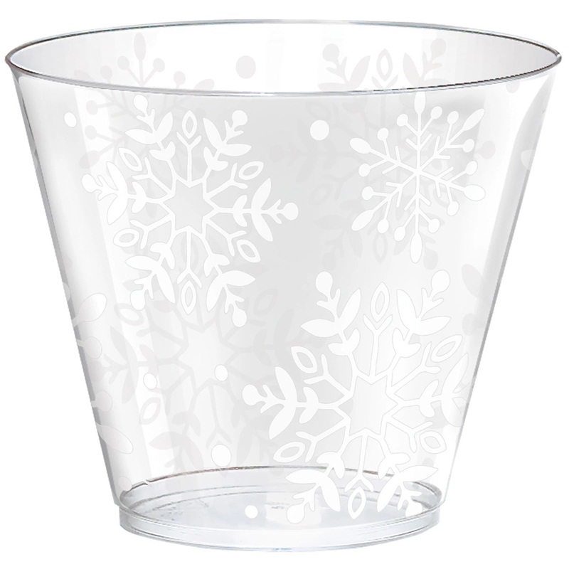 Snowy Iridescent Plastic Cups, 9 oz, 40 Count