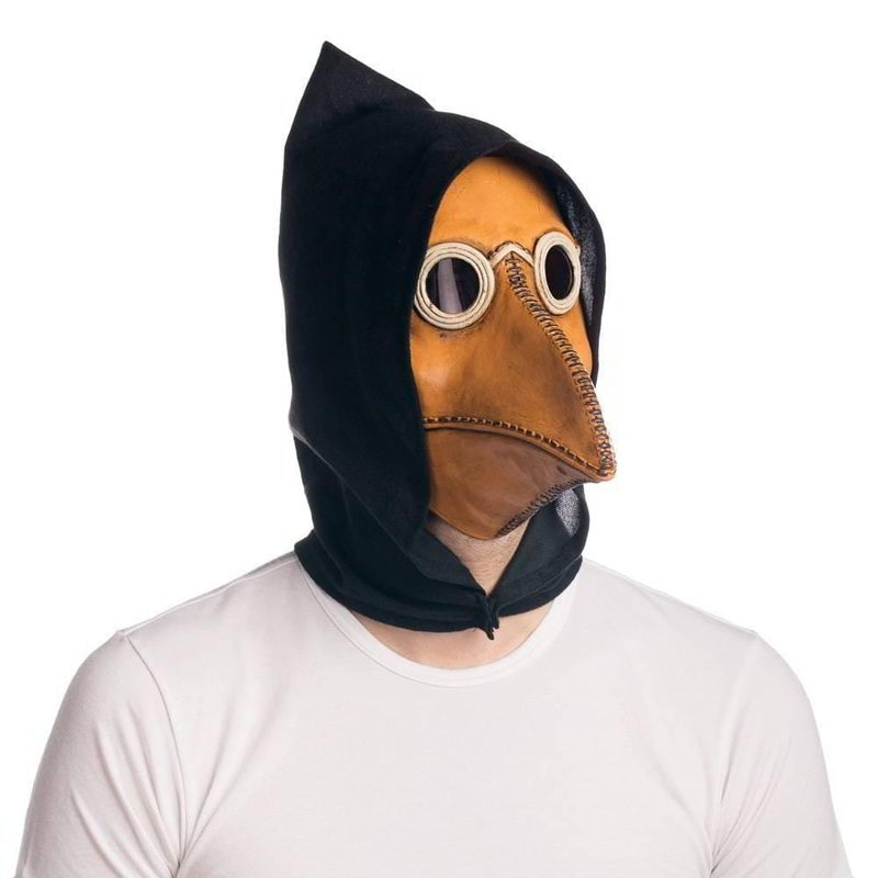 Steampunk plague doctor mask with hood