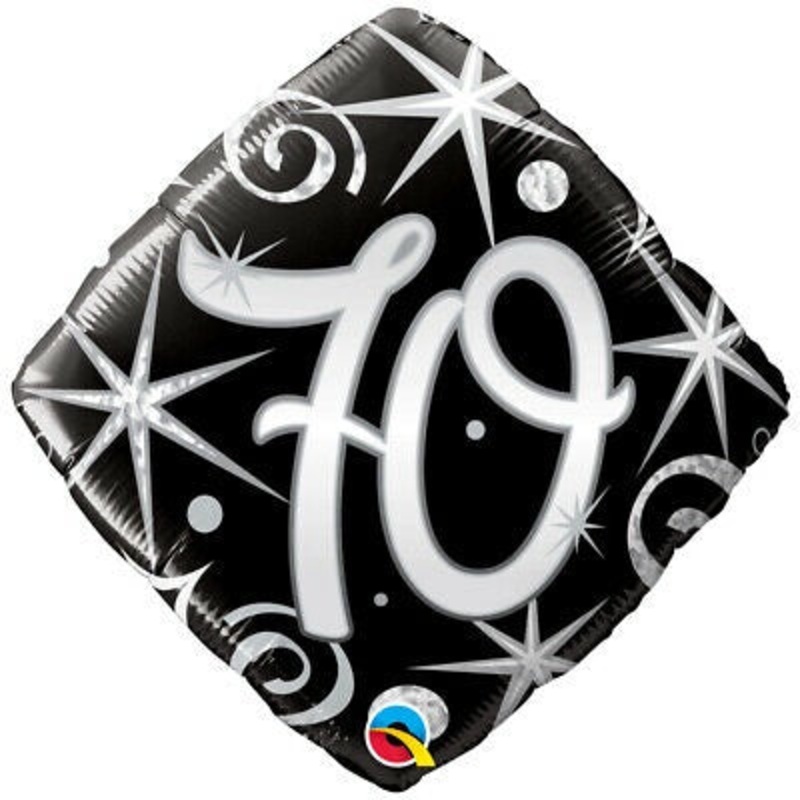 18" FOIL - AGE 70 - ELEGANT SPARKLES & SWIRLS