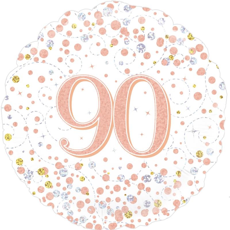 18" FOIL - AGE 90 - ROSE GOLD SPARKLING FIZZ