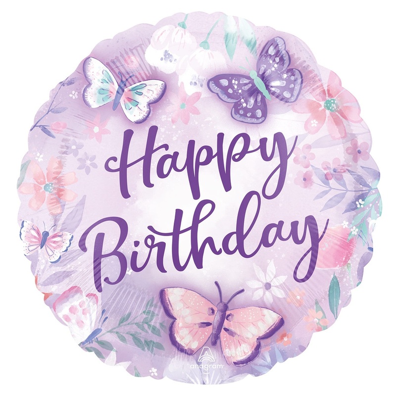 18" FOIL - FLUTTERS HAPPY BIRTHDAY