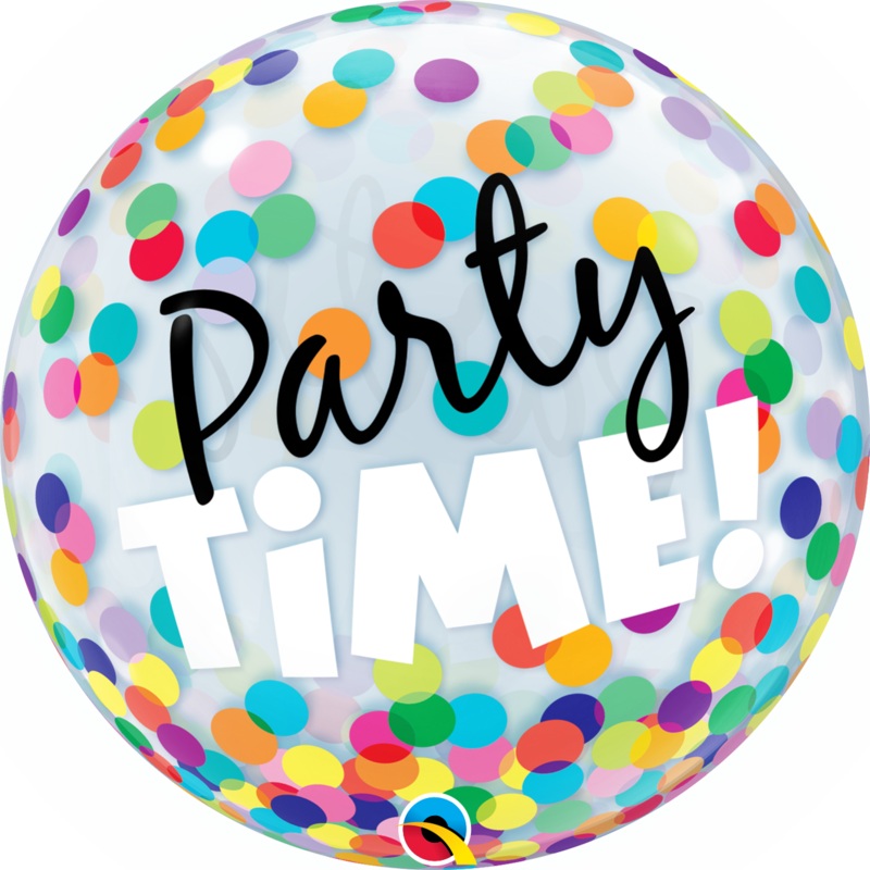 22" BUBBLE - PARTY TIME - COLOURFUL DOTS