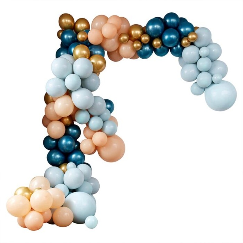 BALLOON ARCH KIT - LUXE TEAL AND GOLD CHROME