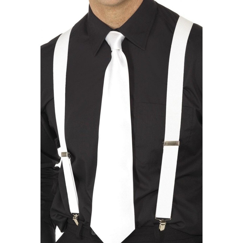 ELASTICATED BRACES - WHITE