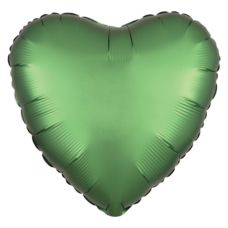 SATIN LUXE - HEART - EMERALD GREEN