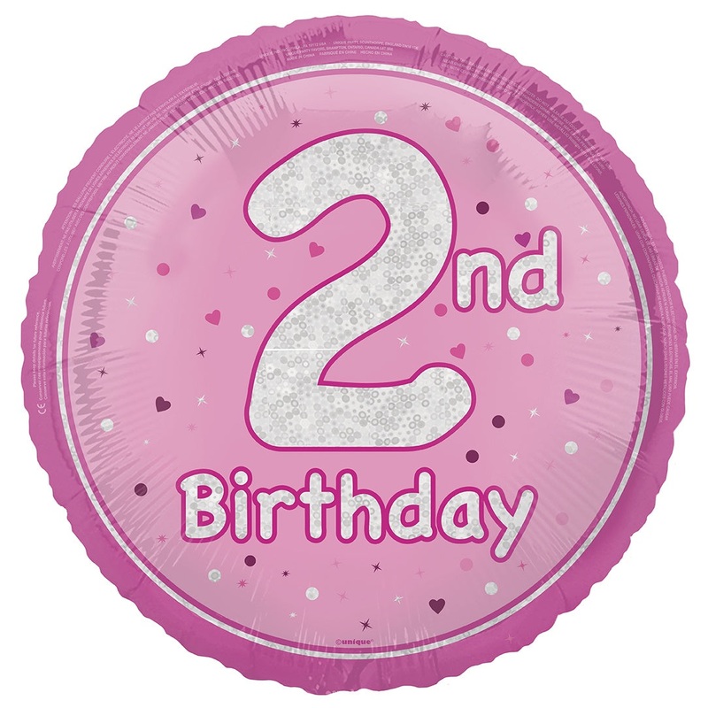 18" FOIL - 2nd BIRTHDAY - PINK
