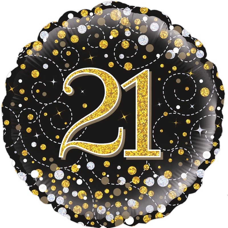 18" FOIL  - AGE 21 - BLACK SPARKLING FIZZ