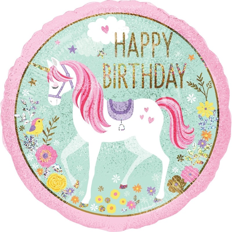 18" FOIL - BIRTHDAY MAGICAL UNICORN