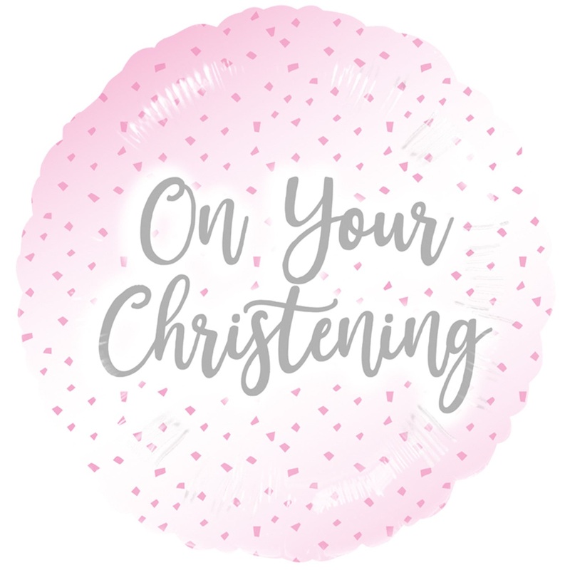18" FOIL - CHRISTENING - PINK