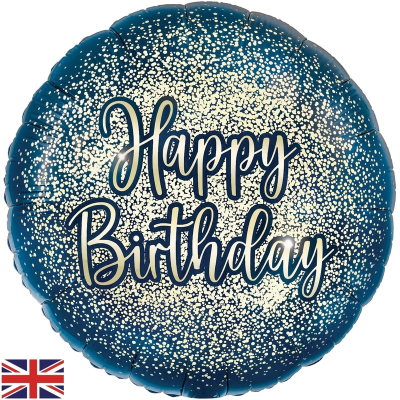 18" FOIL - GLITTER BIRTHDAY - NAVY GOLD