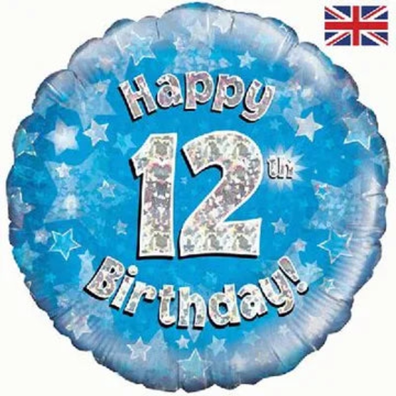 18" FOIL - HAPPY 12th BIRTHDAY! - BLUE