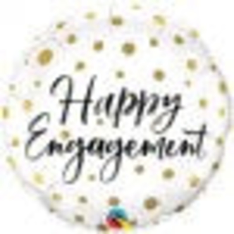18" FOIL - HAPPY ENGAGEMENT - GOLD DOTS
