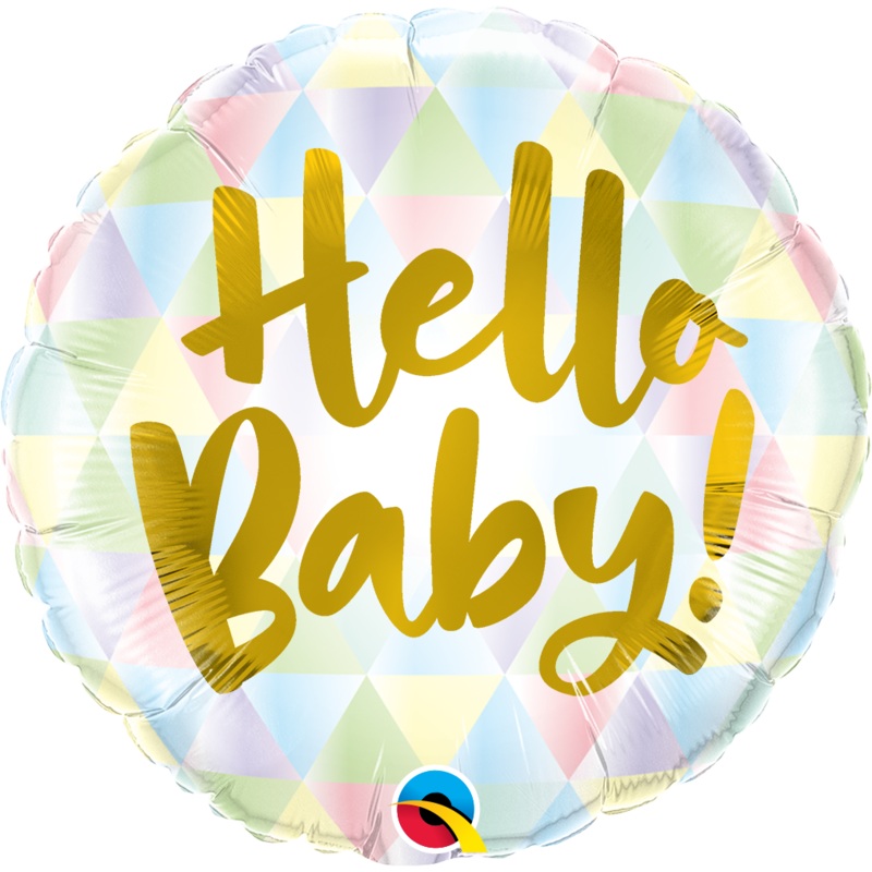 18" FOIL - HELLO BABY! - PASTEL