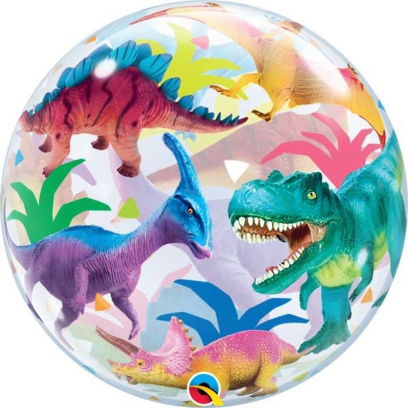 22" BUBBLE - COLOURFUL DINOSAURS