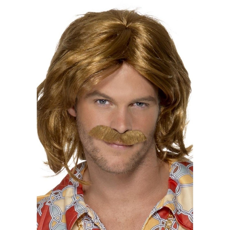 70S SUPER TROOPER WIG & MOUSTACHE - GINGER