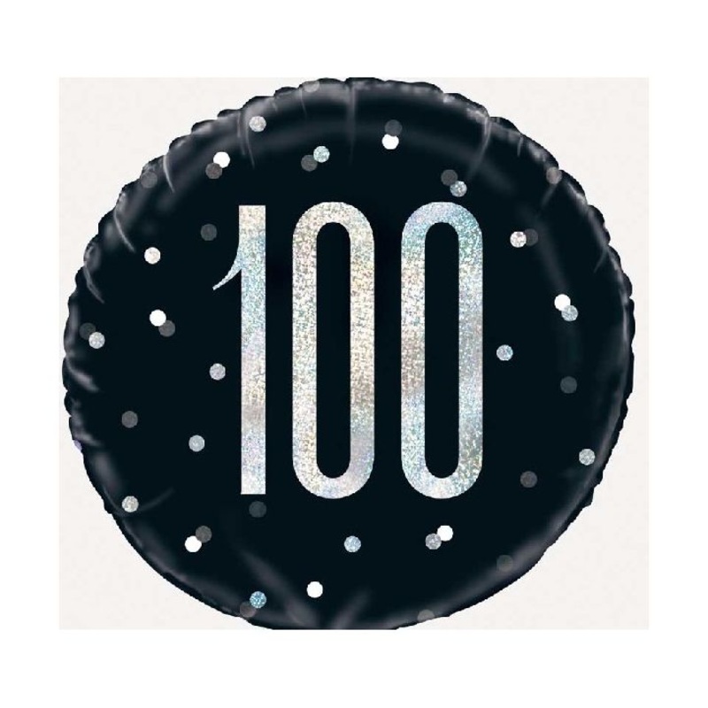 18" FOIL - 100th - BLACK