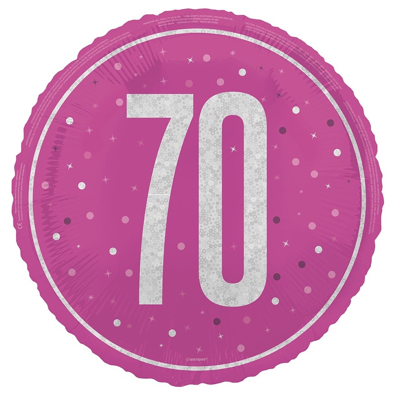 18" FOIL - 70th - PINK GLITZ