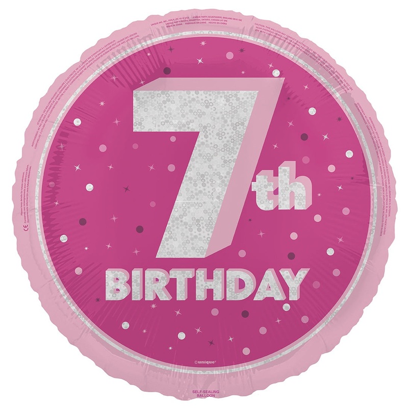 18" FOIL - 7th BIRTHDAY - PINK