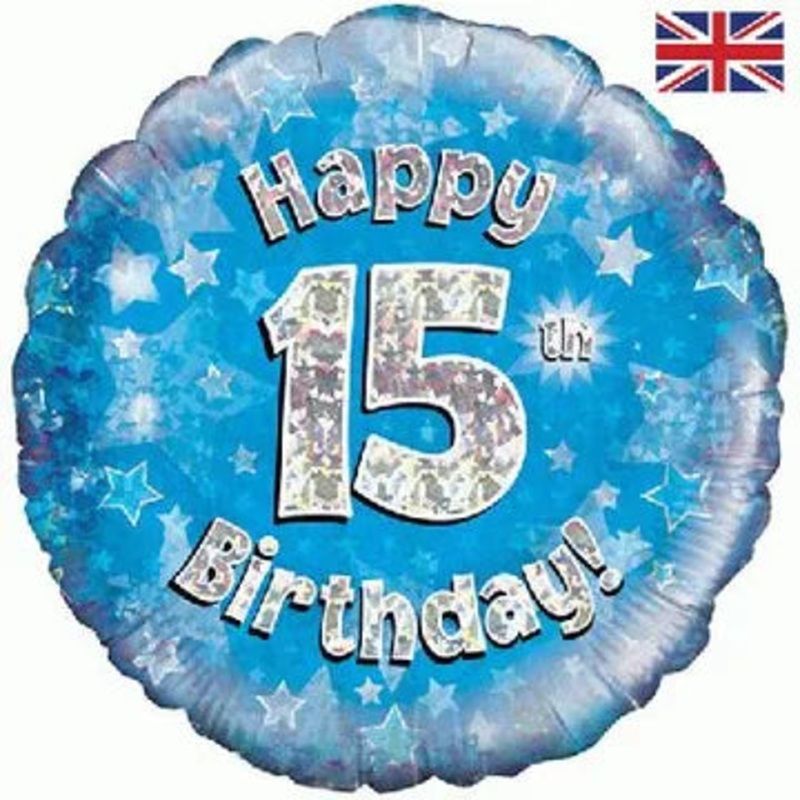 18" FOIL - HAPPY 15th BIRTHDAY! - BLUE