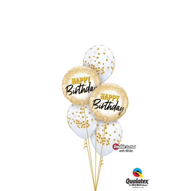 BALLOON BOUQUET - GLITTERING & GLIMMERING GOLD BIRTHDAY