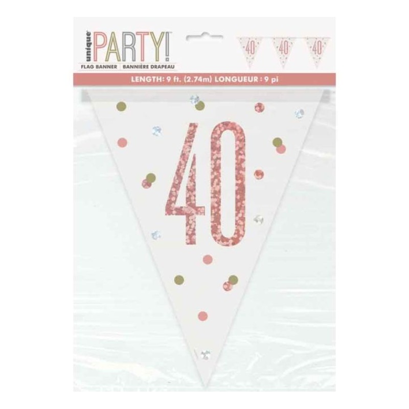 BUNTING - 40th - ROSE GOLD