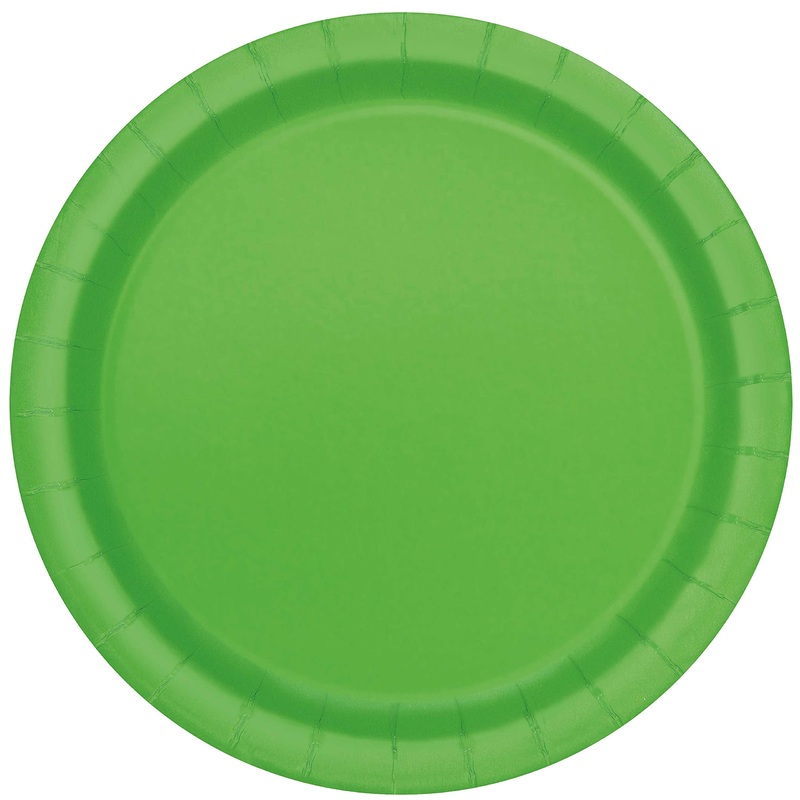 PAPER PLATES - LIME GREEN - PACK OF 16