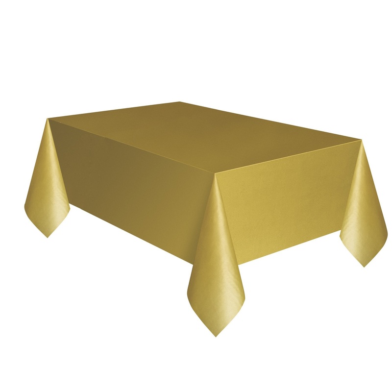 TABLECOVER - GOLD - PLASTIC  RECTANGLE