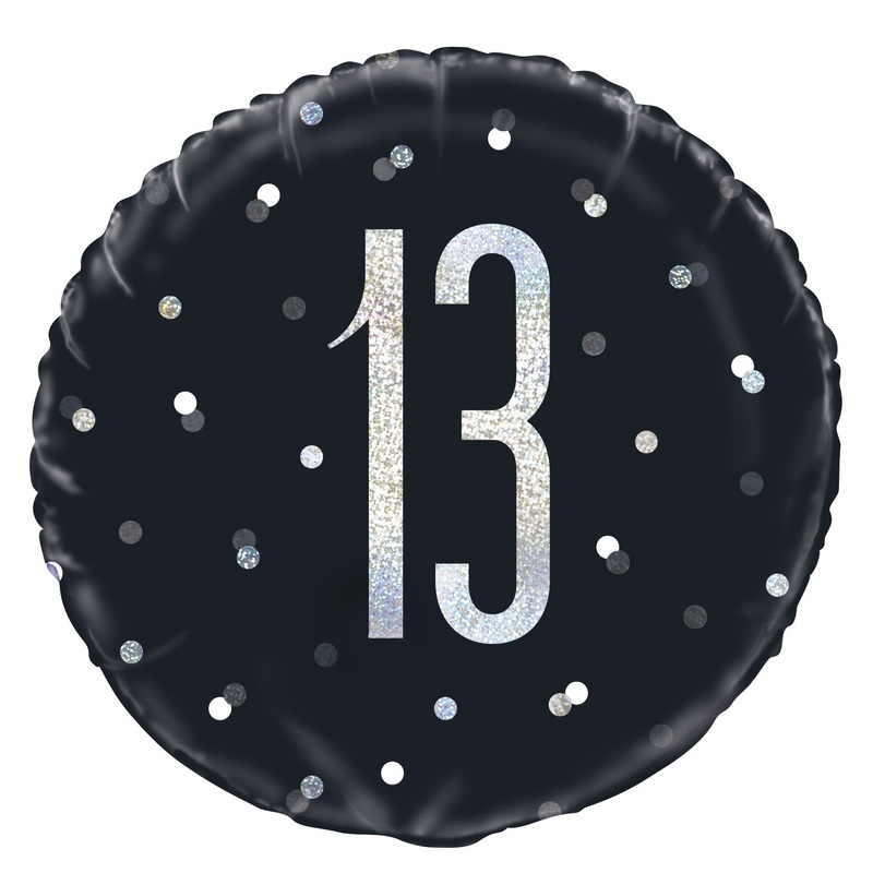 18" FOIL - 13th - BLACK
