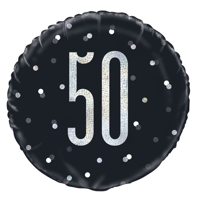 18" FOIL - 50th - BLACK
