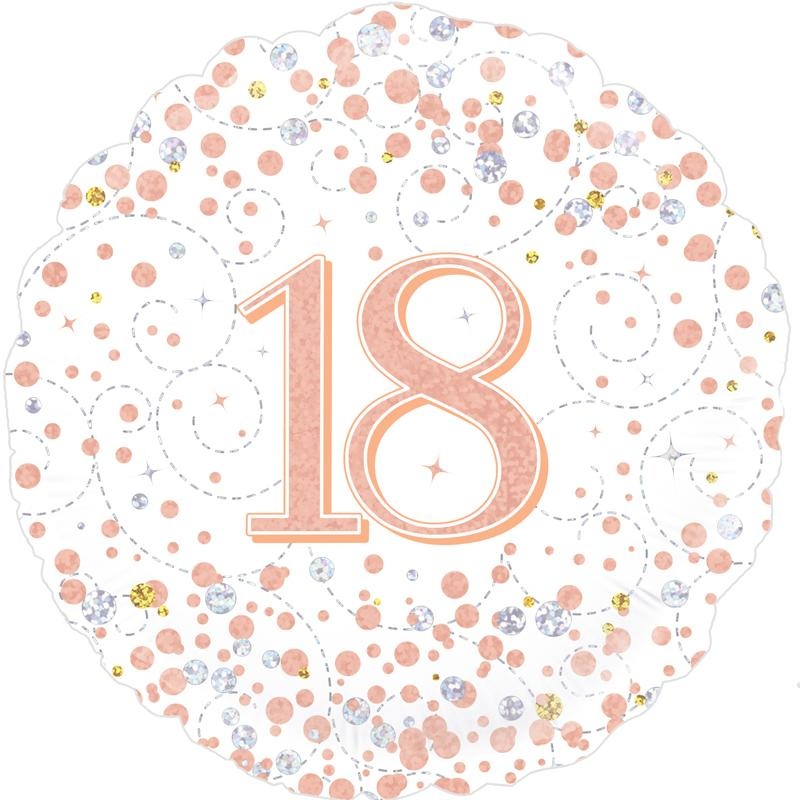 18" FOIL  - AGE 18 - ROSE GOLD SPARKLING FIZZ