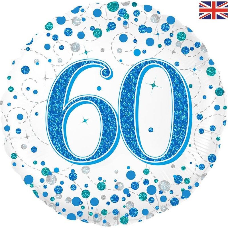 18" FOIL - AGE 60 - BLUE SPARKLING FIZZ