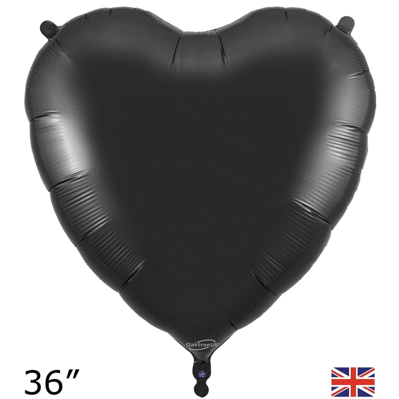 36" FOIL - HEART -  BLACK