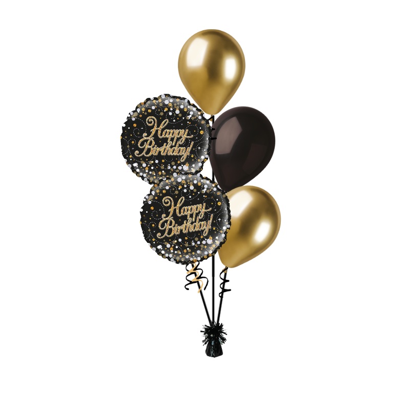 BOUQUET - SPARKLING FIZZ BIRTHDAY - BLACK & GOLD