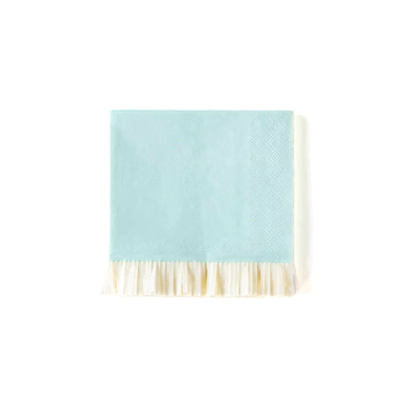 BABY BLUE FRINGE COCKTAIL NAPKINS