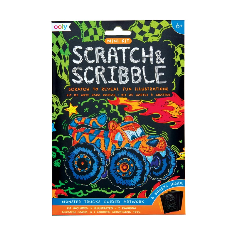 Monster Truck Mini Scratch and Scribble Art Kit