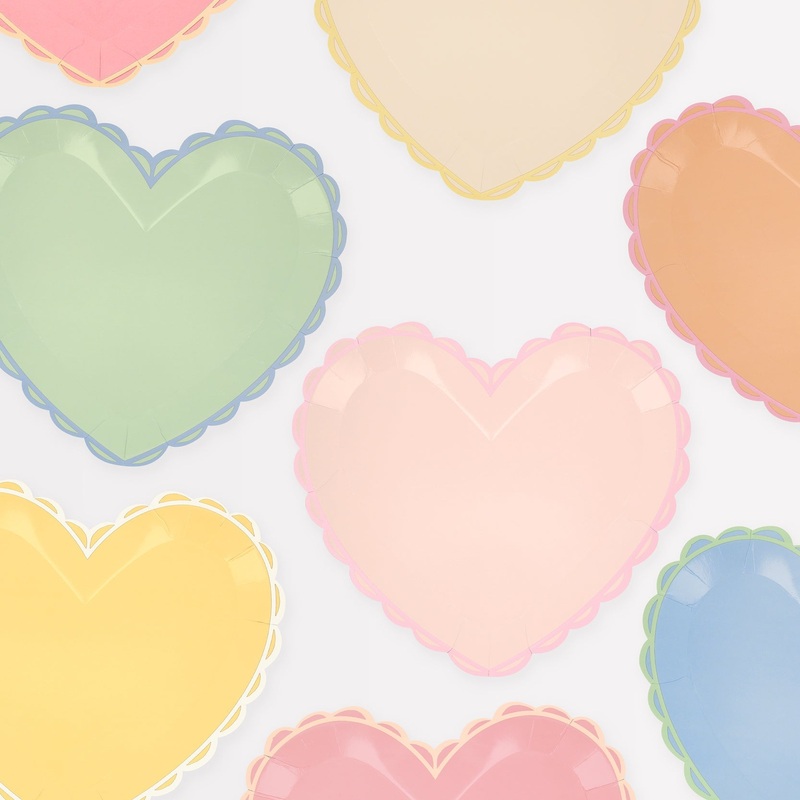 Pastel Heart Large Plates