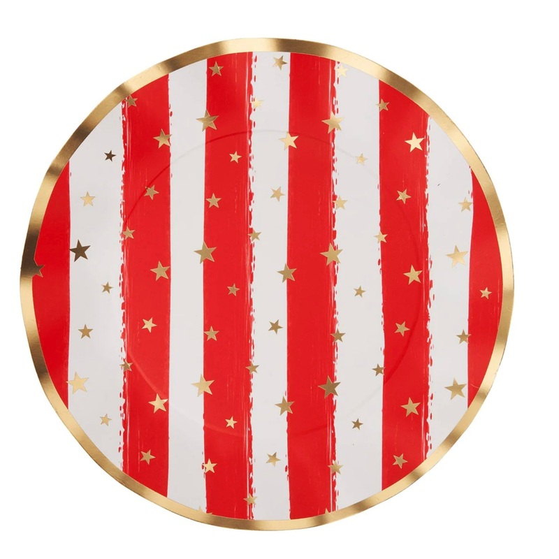 PATRIOTIC CONFETTI WAVY DINNER PLATE