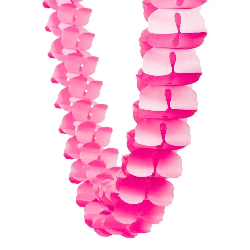 3.6m Four Leaf Clover Tissue Paper Garland - Pink